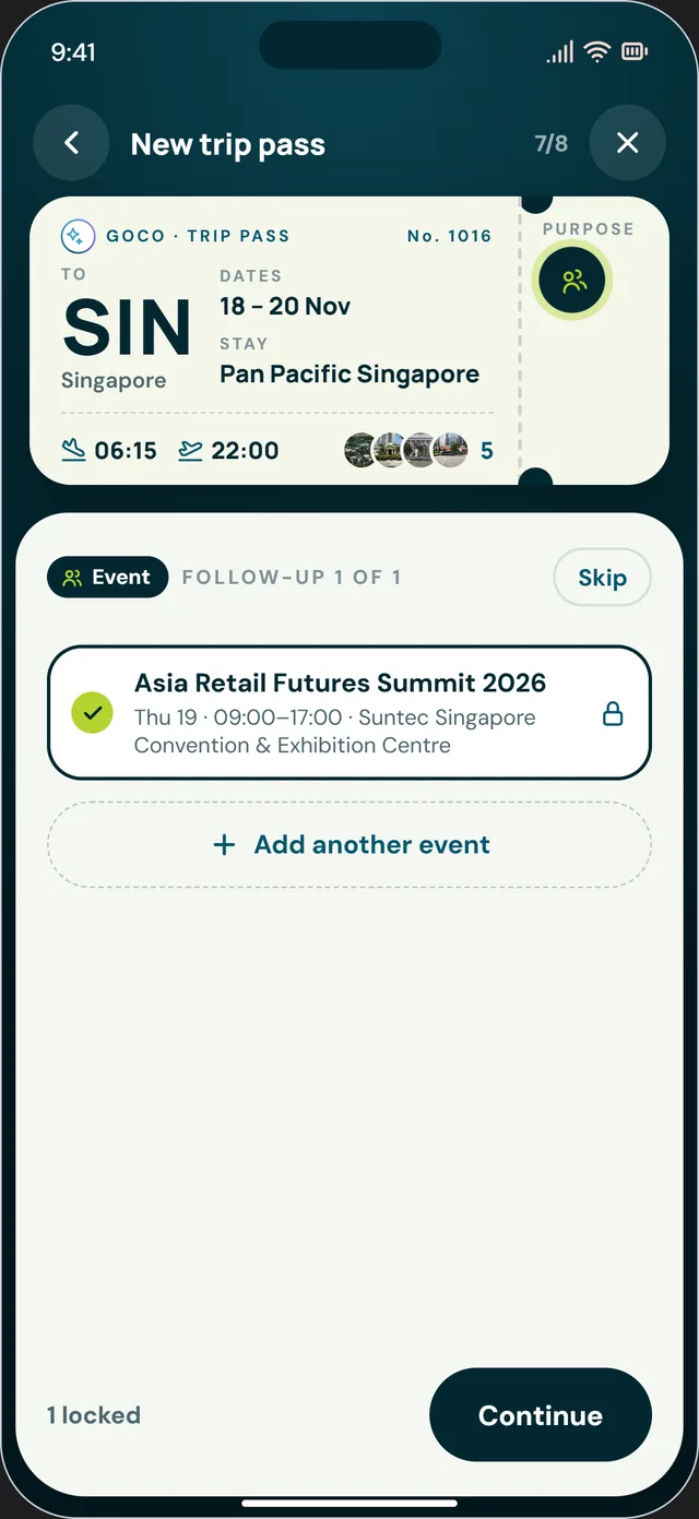 New trip pass with the summit locked